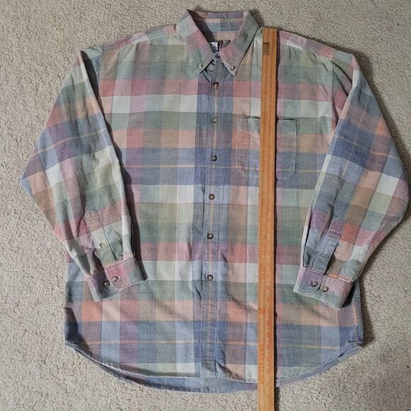 Territory Ahead Corduroy Shirt Mens 2XL XXL Multicolor Plaid Button Down Tartan - Picture 7 of 12